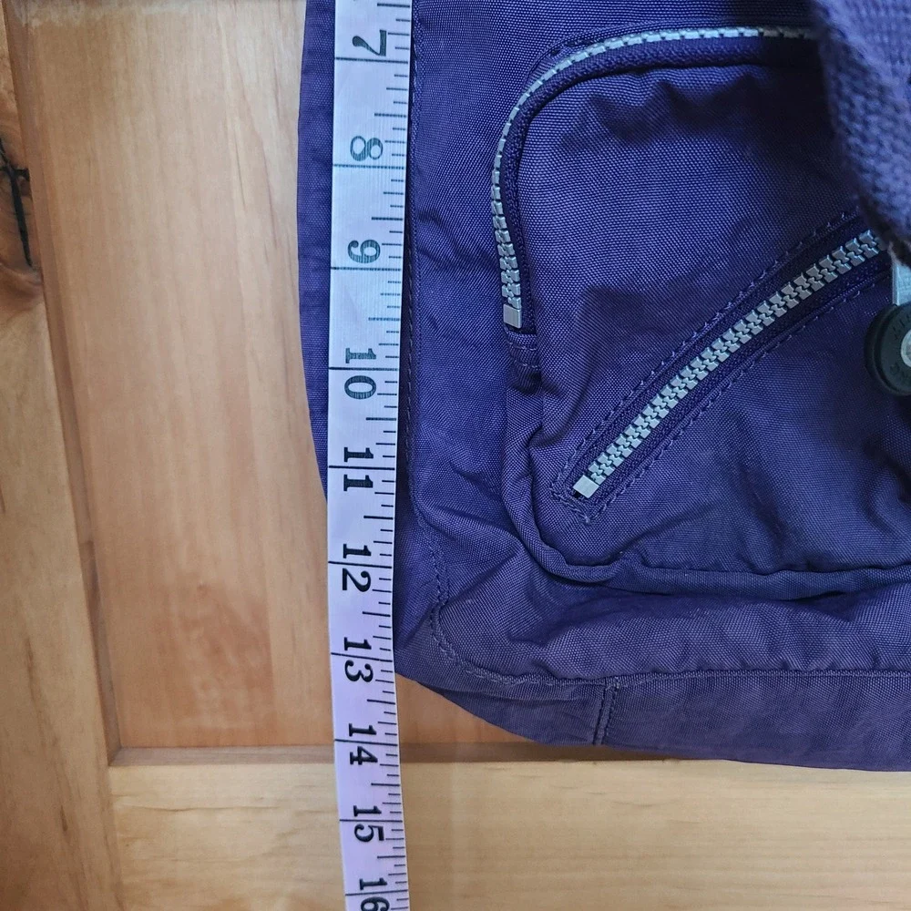 Kipling Purple Messenger Crossbody Shoulder Bag Monkey Violet Nylon Purse Travel